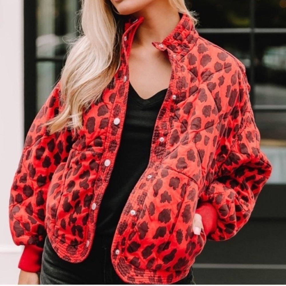 BLANKNYC Quilted Cheetah-Print Jacket